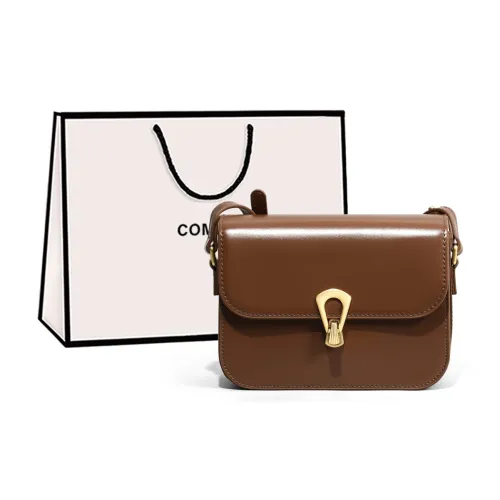 COMELY Synthetic Leather Patchwork With Cow Leather Shoulder Bag Crossbody Bag Regular Women's Mocha