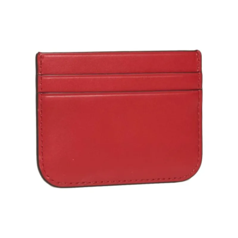 TORY BURCH Eleanor Leather Coin Purse Wallets Card Holders Women's Red-3