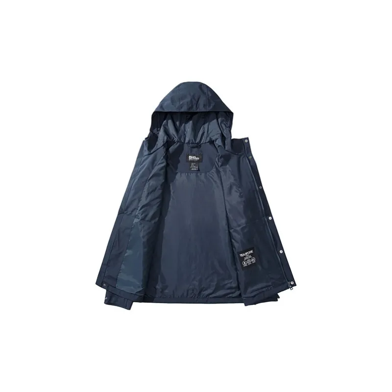 Jack Wolfskin Waterproof And Windproof Windbreaker Jacket Men's Dark Sapphire With Free Necklace-2