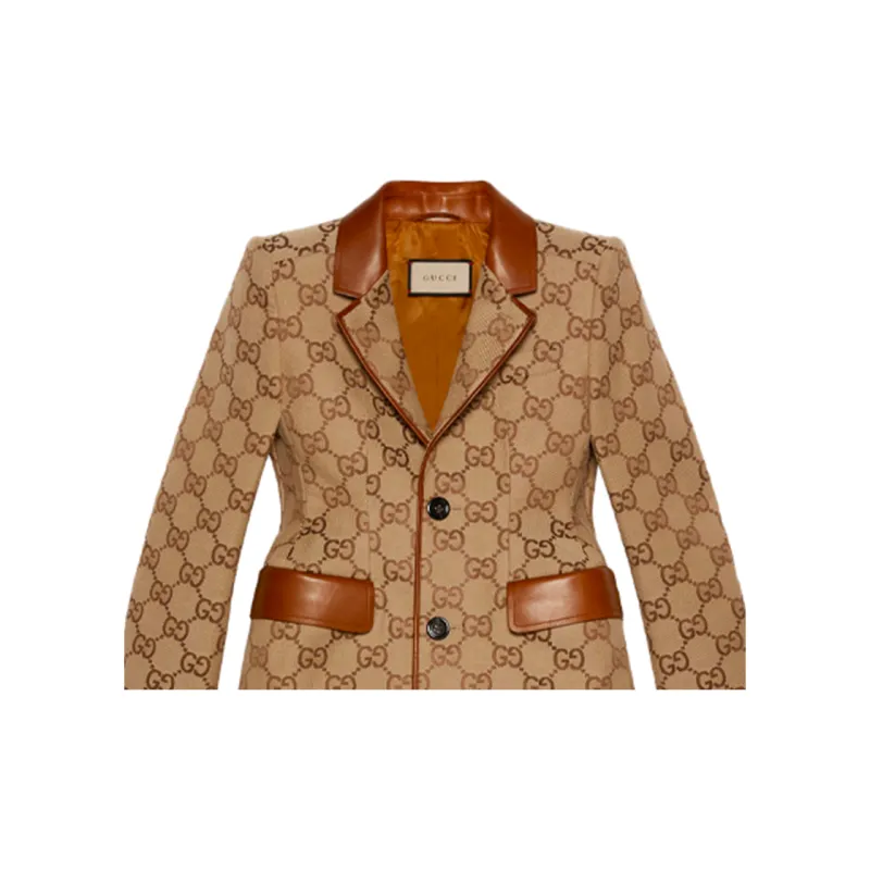 GUCCI X Balenciaga The Hacker Project Maxi Gg Hourglass Jacket Beige/Ebony-3