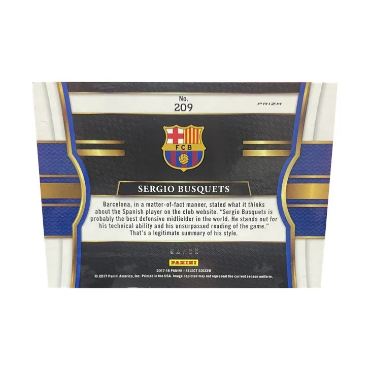 PANINI SELECT Spain, Barça, Barcelona, Busquets, Player Card, Card Pass Sports Cards 1 Pc-1