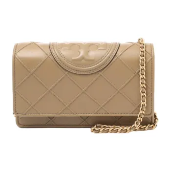 TORY BURCH Fleming Leather Shoulder Bag Crossbody Bag Wallet Mini Women's Gravel Brown