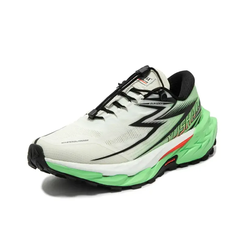 361° Anti Slip And Wear Resistant Breathable Low Top Casual Running Shoes Men's White Green-1