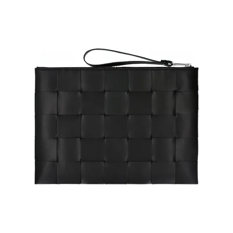Bottega Veneta Cow Leather Clutch Men's Black-2
