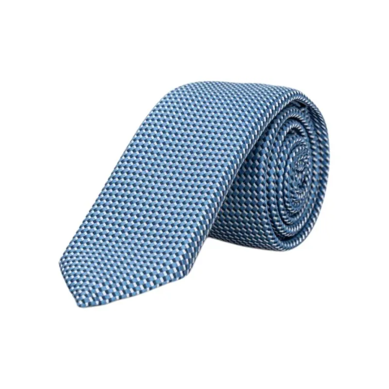 BOSS Recycled Polyester Silk Ties Men's Blue-0