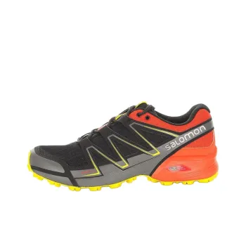 SALOMON Speedcross Vario Shock Absorbers With Slip Resistant Features Low Top Running Shoes Men's Black Orange
