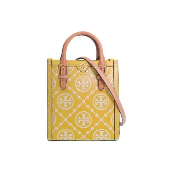 TORY BURCH Cow Leather Tote Bag Shopping Bag Sheet Music Bag Shoulder Bag Crossbody Bag Handbag Mini Women's Yellow