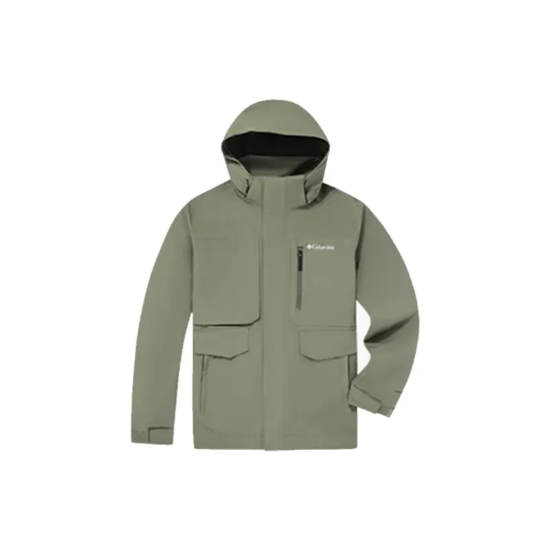 Columbia 24 Fall And Winter Water Resistant Wear Resistant Warm Heat Reflective Windbreaker Jacket Men's Green-0
