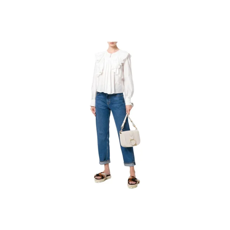 See By Chloe Cotton Shoulder Bag Women's Beige-3