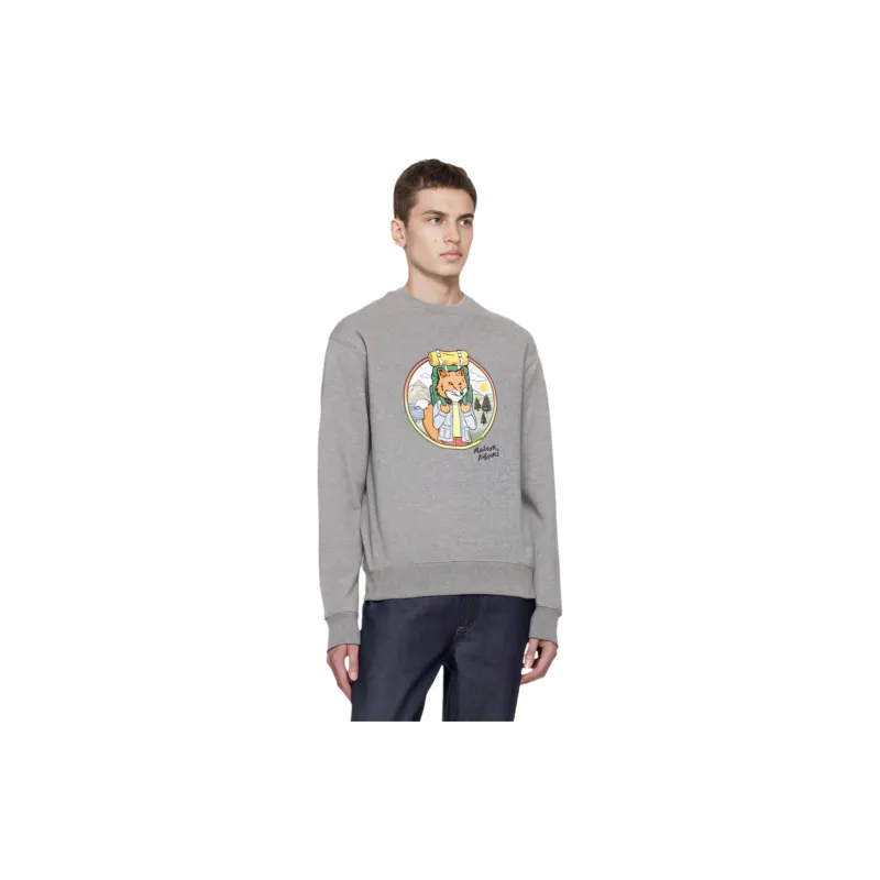 Maison Kitsune Fox Printed Crewneck Sweatshirt-3