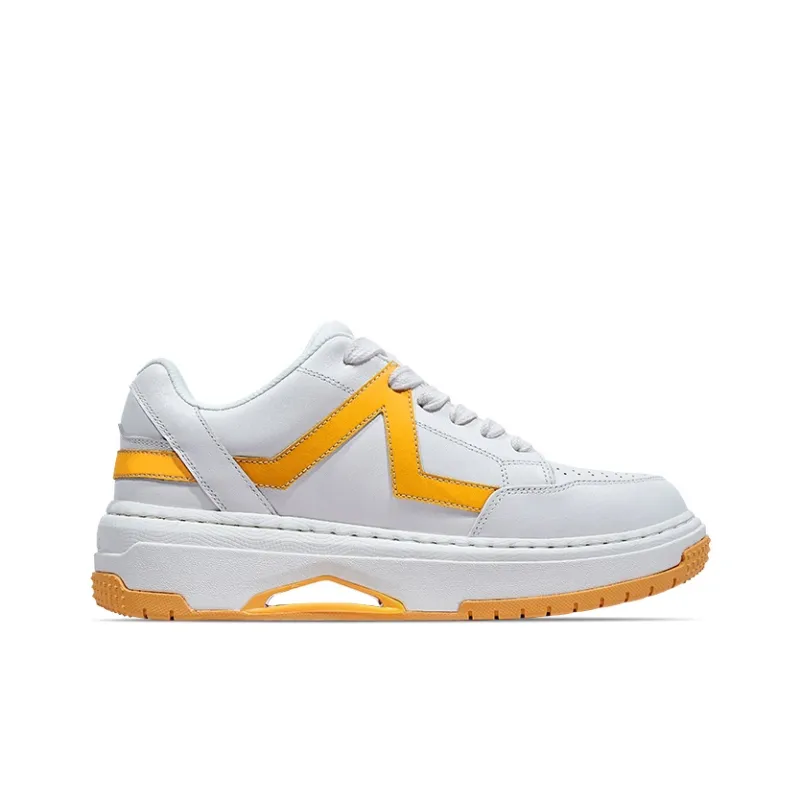 PENTAGONAL HEART Stepping Star Dream Series Skateboard Shoes Unisex Low Top White Yellow-1