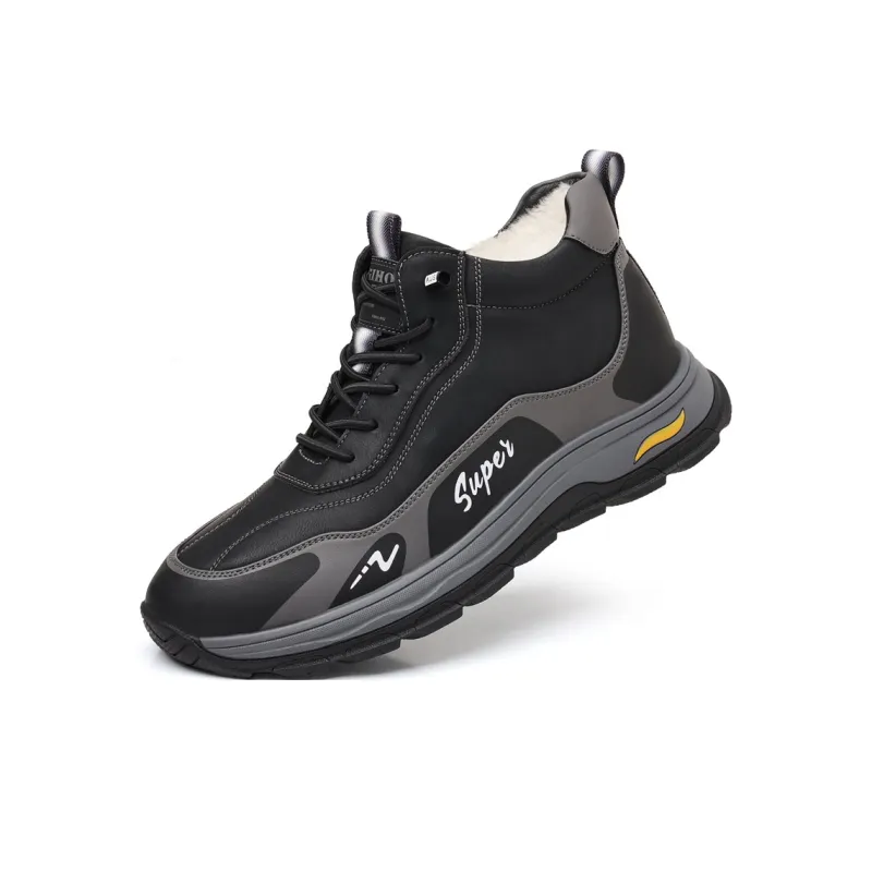 GIHO Insulated Shoe Warm Mid-Top Casual Shoes Men's Black-1