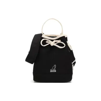 KANGOL Jacquard Canvas Bucket Bags Shoulder Bag Crossbody Bag Handbag Women's Black