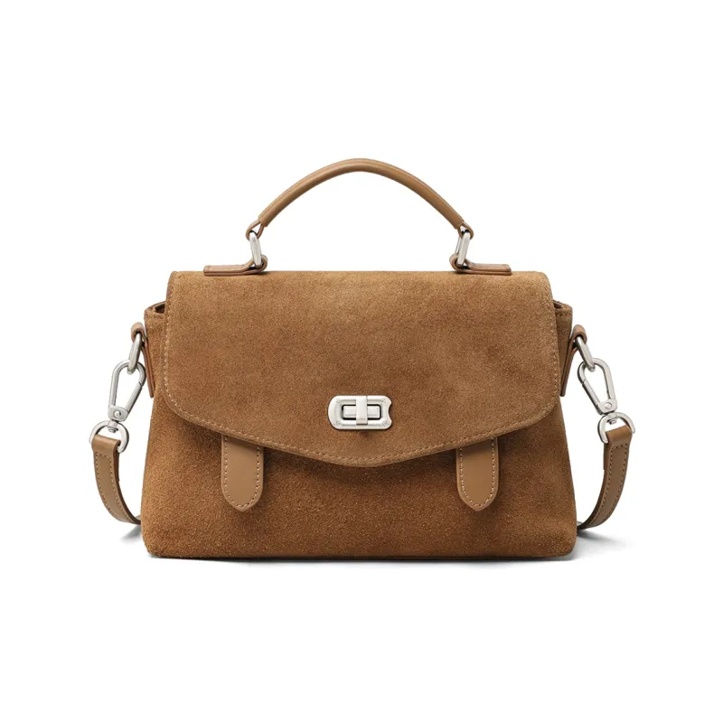 MILLIE'S Cow Leather One Shoulder Handbag Regular Women's Caramel Brown/Wine Purple-1