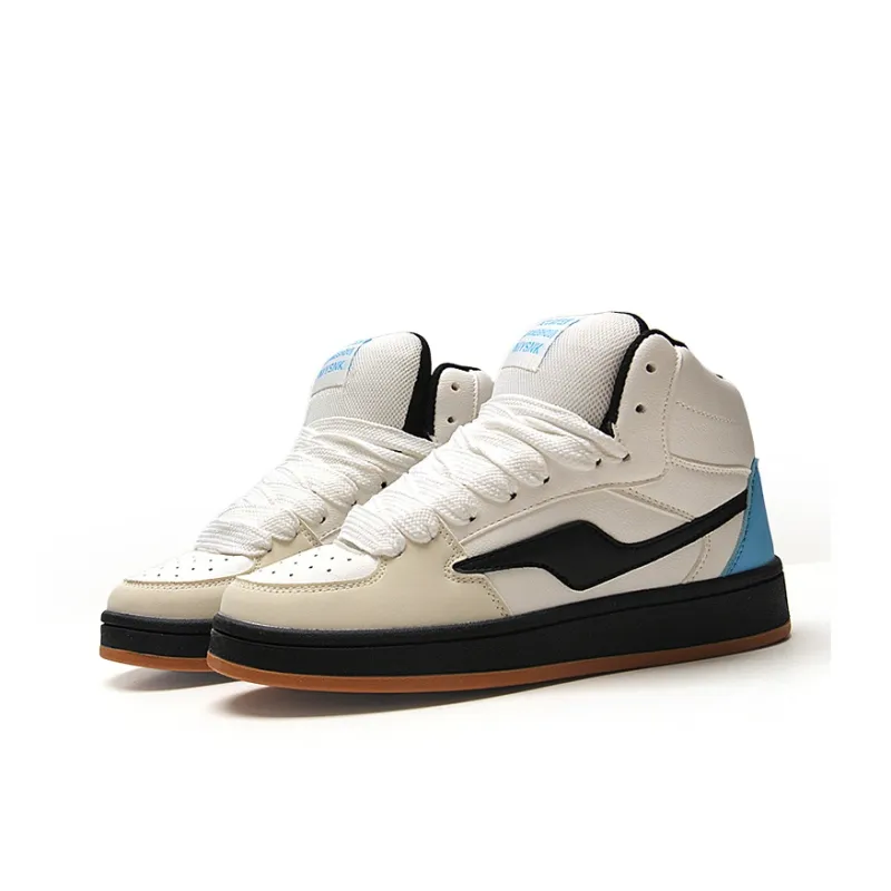 STUR YSN Wear resistant And Lightweight High Top Skateboard Shoes Unisex White Black Blue-1