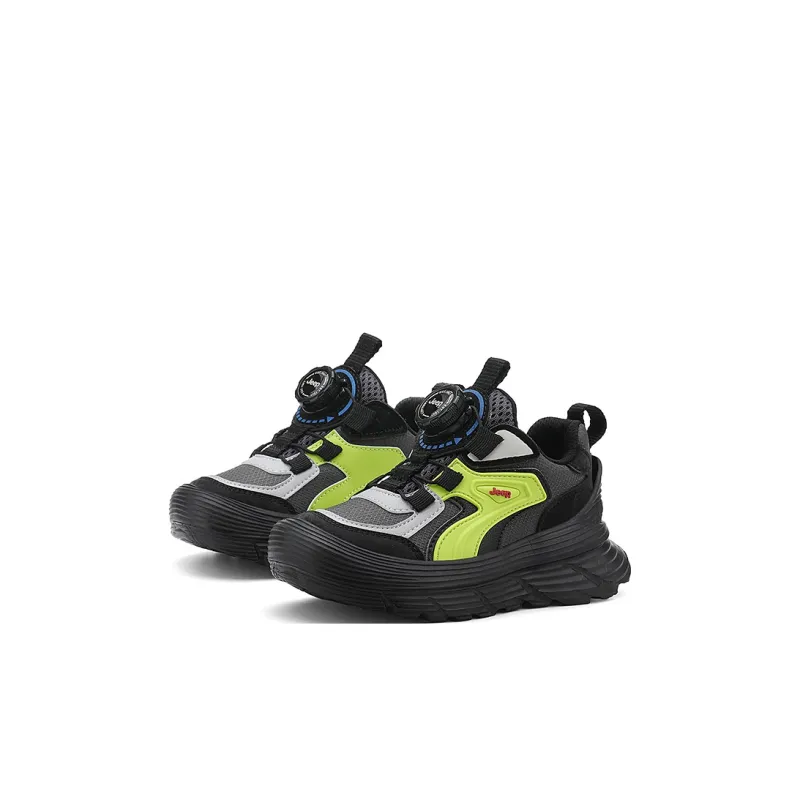 Jeep Slip Resistant Anti Kick Wear Resistant Breathable Low Top Kids' Running Shoes Elven Yellow/Obsidian Black Kids'-3