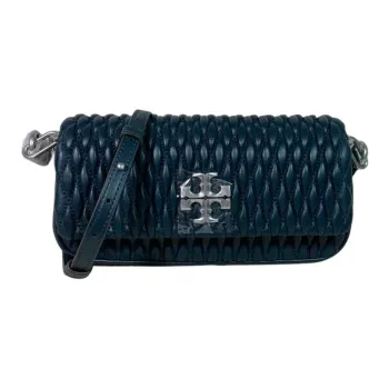 TORY BURCH Kira Leather Portable Crossbody Bag Shoulder Bag Small Size Women's Water Duck Blue