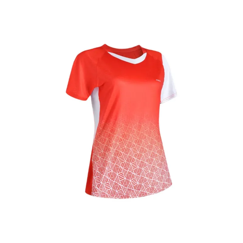 DECATHLON PERFLY TS560 Badminton Jersey Women's Red/Snow/Triumph Red-1