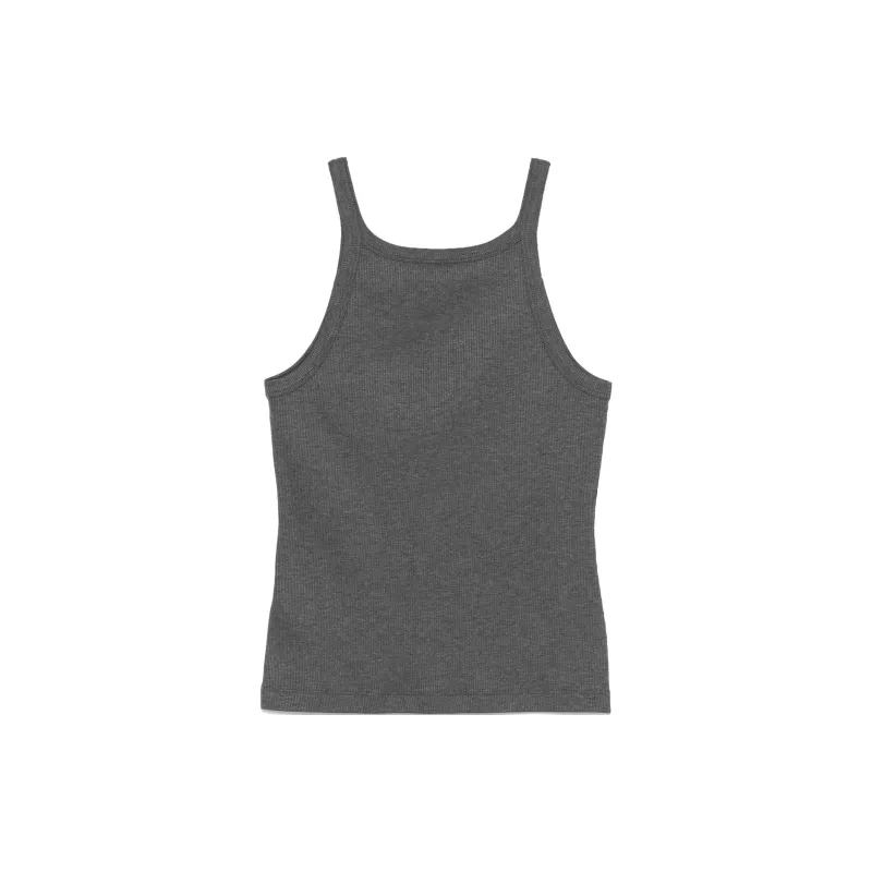 FENDI Logo Embroidered Sleeveless Ribbed Top-1