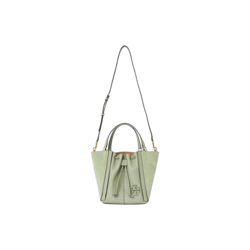 TORY BURCH McGraw Leather With Suede Shoulder Bag, Crossbody Bag, Handbag Women's Pine Frost Green-1