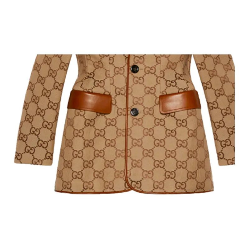 GUCCI X Balenciaga The Hacker Project Maxi Gg Hourglass Jacket Beige/Ebony-4