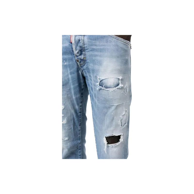 DSQUARED 2 Distressed Straight Leg Jeans-3