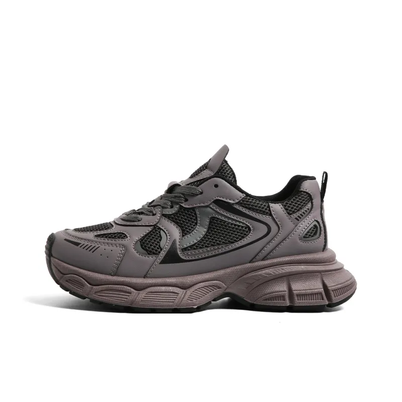 HUANQIU Cushioned Wear Resistant Breathable Low Top Chunky Sneakers Women's Purple-0