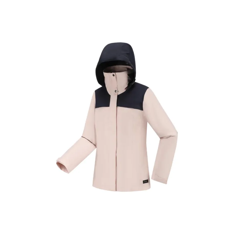 DECATHLON Waterproof, Abrasion Resistant, Thermal Windbreaker Jacket Women's Quartz Pink/Blue Black-2