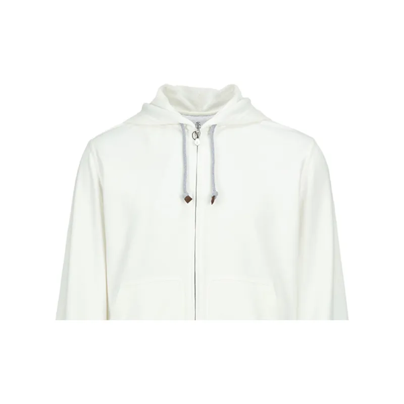 Brunello Cucinelli Zipped Drawstring Hoodie-5
