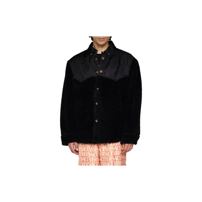 VERSACE Panelled Button Up Jacket-4