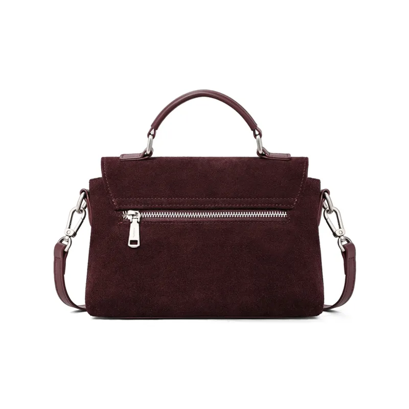 MILLIE'S Cow Leather One Shoulder Handbag Regular Women's Caramel Brown/Wine Purple-6