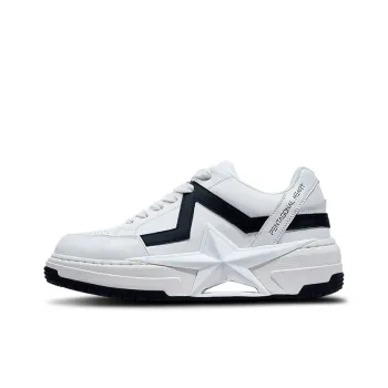 PENTAGONAL HEART Stepping Star Dream Series Skateboard Shoes Unisex Low Top White Black