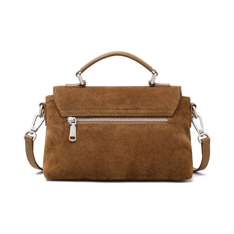 MILLIE'S Cow Leather One Shoulder Handbag Regular Women's Caramel Brown/Wine Purple-2