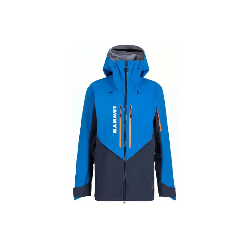 MAMMUT Water-Resistant Windproof Breathable Windbreaker Jacket Unisex Ice Ocean Blue With Free Necklace-1