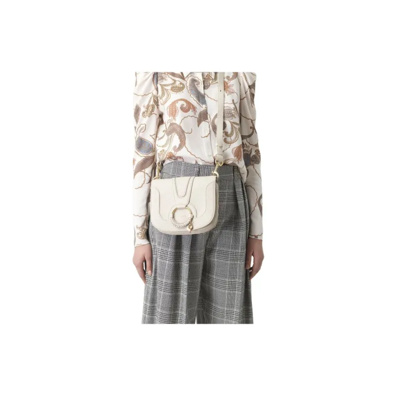 See By Chloe Cotton Shoulder Bag Women's Beige-4