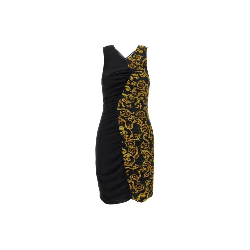 VERSACE JEANS COUTURE Sleeveless Dresses Women's Black/Gold