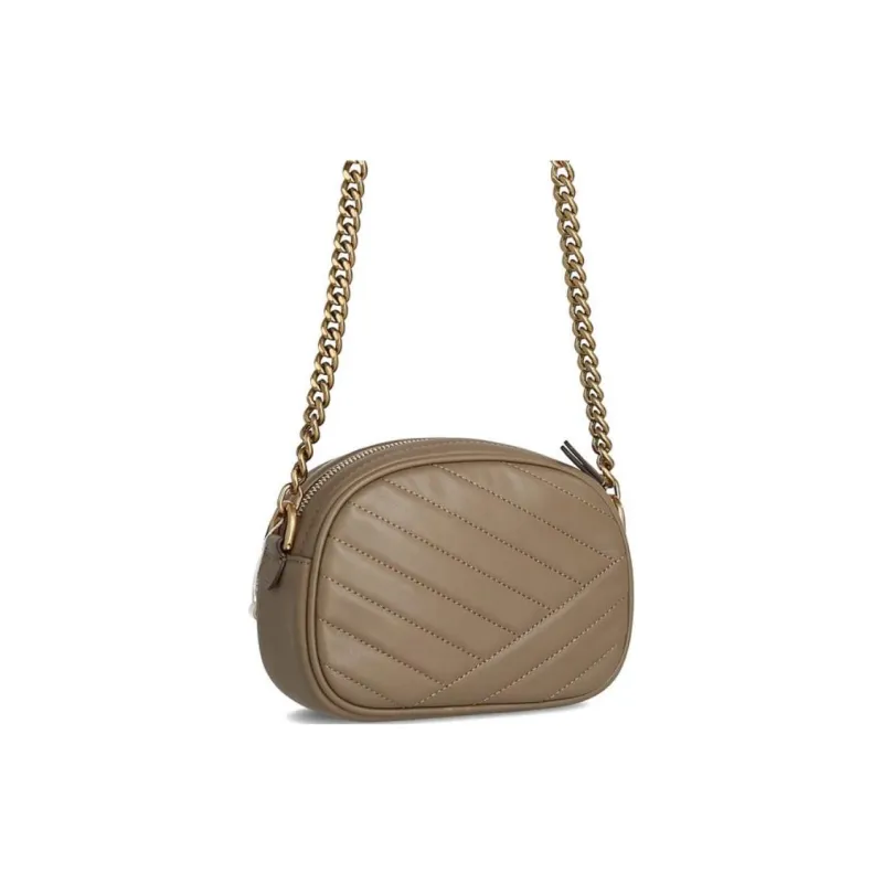 TORY BURCH Kira Leather Camera Bags Crossbody Bag Shoulder Bag Small Size Women's Taupe-3