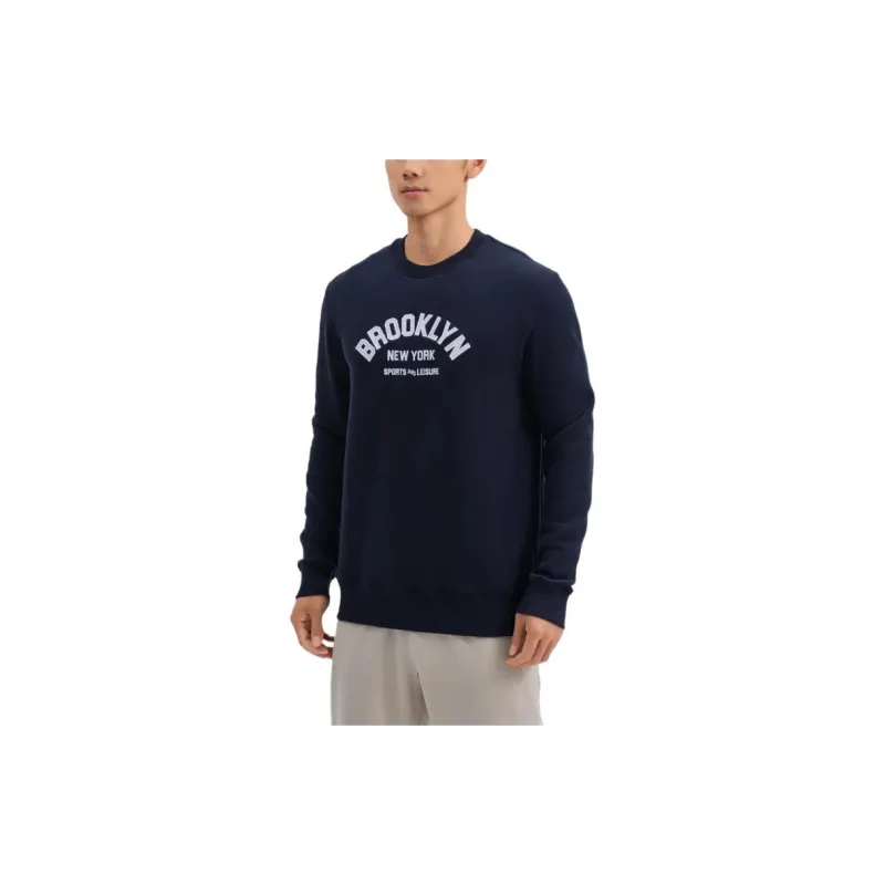 DECATHLON DOMYOS FLEECE SWEATER CREW NECK 500 Sweatshirt Men's Blue Black-2