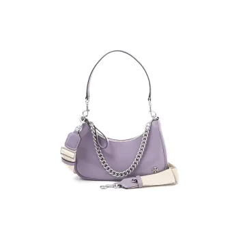 TORY BURCH 151 MERCER Patent Leather, Leather Crescent Bag, Shoulder Bag, Handbag Small Size Women's Mint Purple