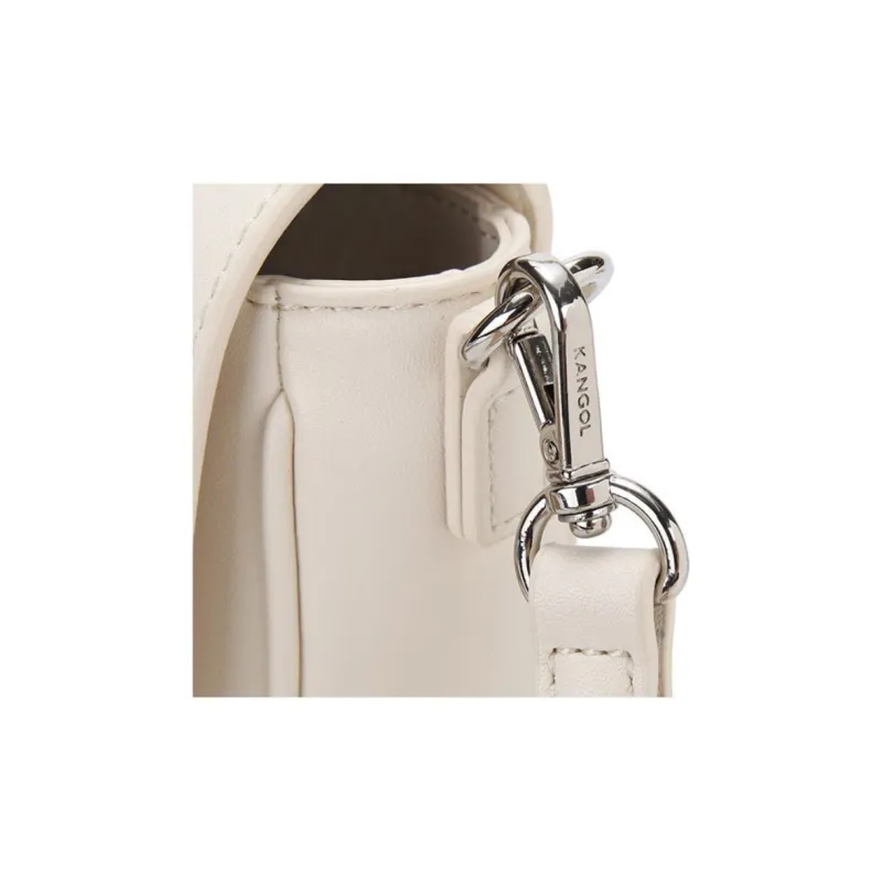 KANGOL Synthetic Leather Shoulder Bag Crossbody Bag Mini Women's White-3