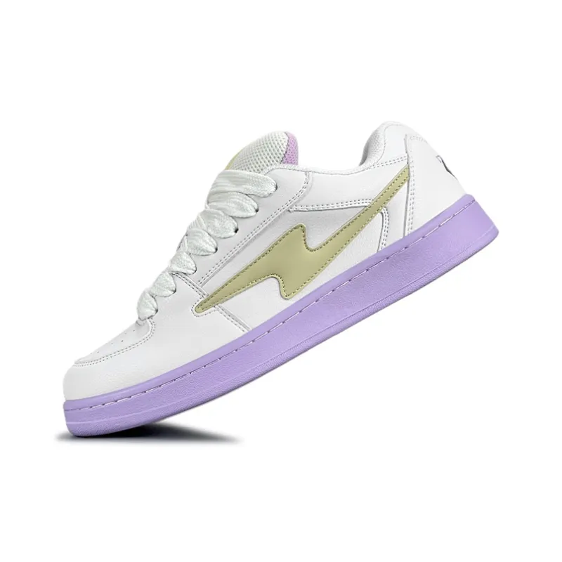 LuzaoT SUPER DRAG Skateboard Shoes Women's Low Top Purple Yellow-2