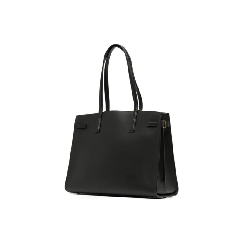 TORY BURCH Robinson Leather Tote Bag, Shopping Bag, Handbag, Shoulder Bag Women's Black-1
