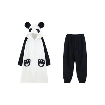 Qiao Ni Tong Pajama Set Men's Black White