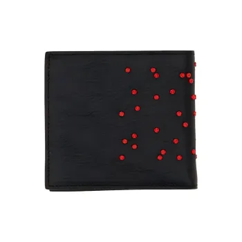 Alexander McQueen Leather Card Holder Wallet Men's Black