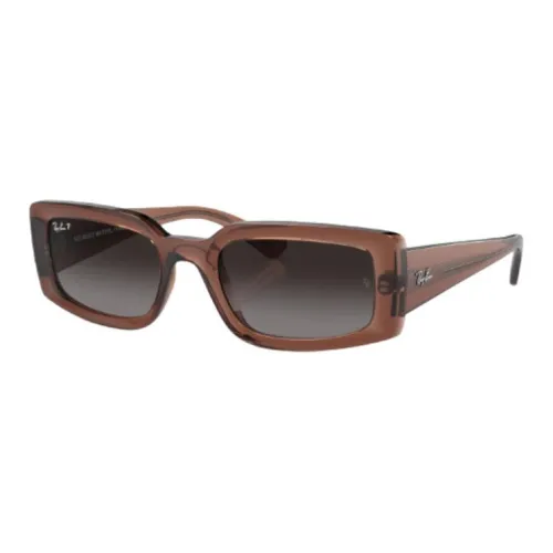 RayBan Acetate Rectangular Sunglasses Women's Transparent Brown Gray