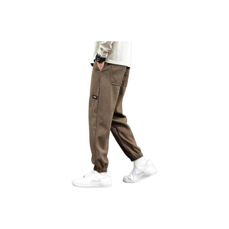 Tonlion Casual Pants Unisex Brown-2