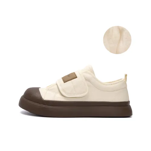 HUANQIU Anti Slip And Wear Resistant Breathable Low Top Casual Shoes Women's Beige Brown