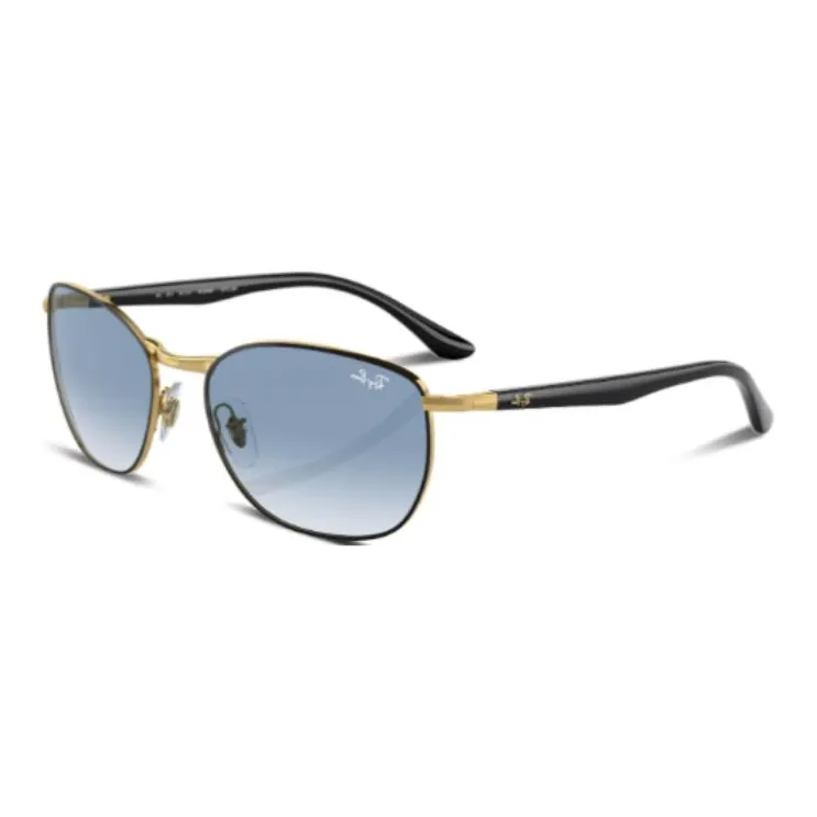 RayBan Metal Rectangular Sunglasses Men's Black/Gold-0