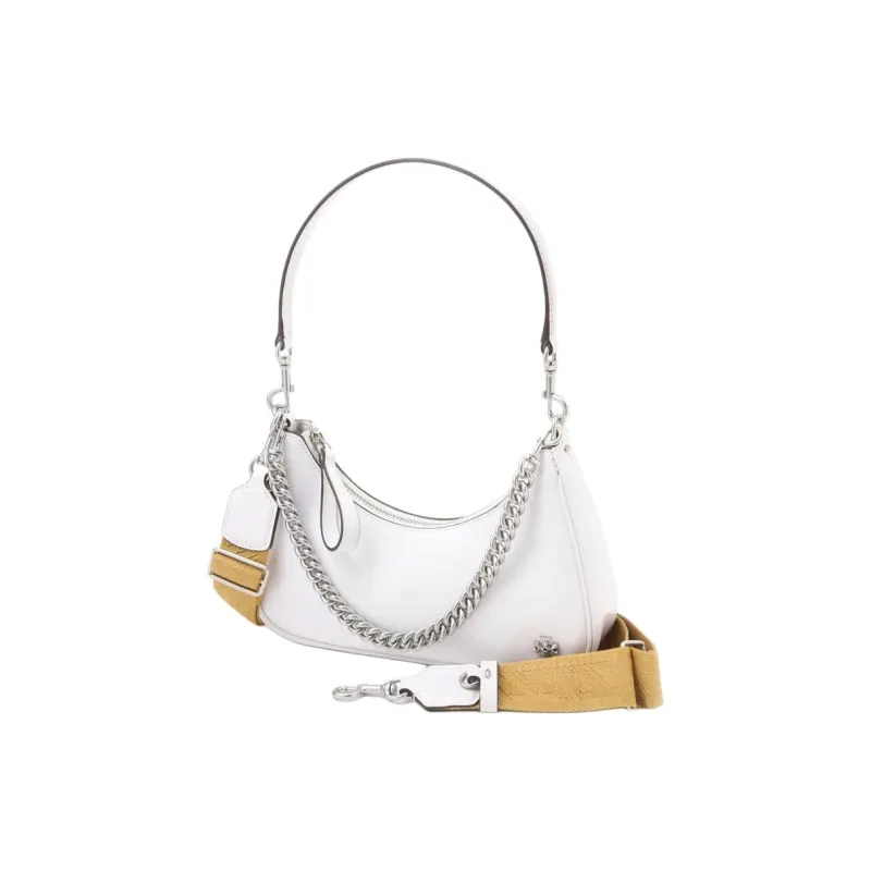 TORY BURCH MERCER Leather Shoulder Bag Trumpets Women's White-2