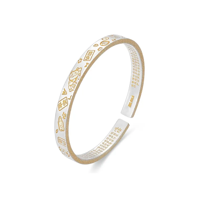 Fengxiang Good Gifts S999 Fine Silver Bangles Women's-0